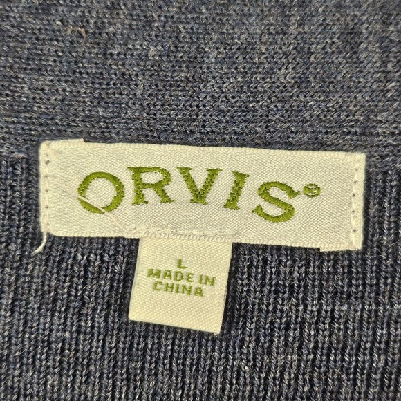 Orvis Blue Women's Merino Wool Cardigan Sweater - Picture 5 of 14